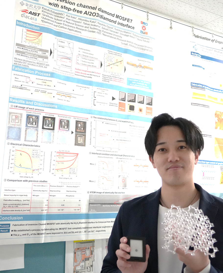 世界初！完全原子的平坦ダイヤモンド表面をMOS 界面に用いた